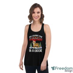 Santa Hat All I Want For Christmas Is A Liger T Shirt Christmas Gift - Women's Flowy Racerback Tank