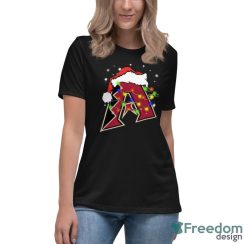 Santa Hat Arizona Diamondbacks Light Christmas Shirt Christmas Gift - Women's Relaxed Short Sleeve Jersey Tee