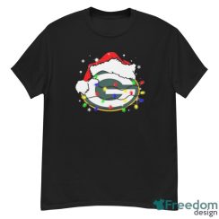 Santa Hat Green Bay Packers Logo Christmas Light Shirt Christmas Gift