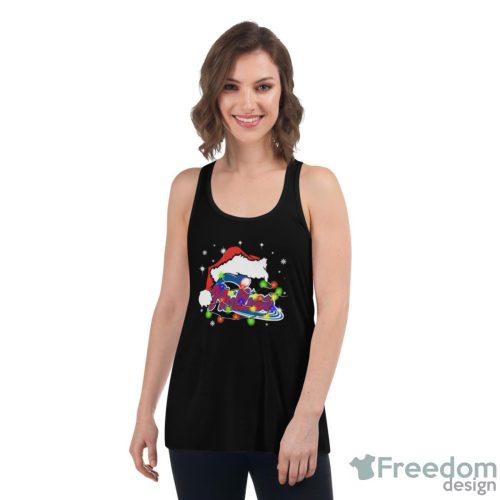 Santa Hat Philadelphia Phillies Light Christmas Shirt - Women's Flowy Racerback Tank