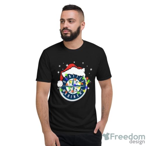 Santa Hat Seattle Mariners Light Christmas Shirt - Short Sleeve T-Shirt