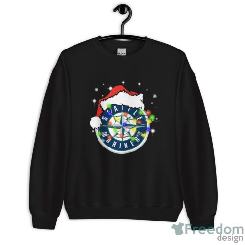 Santa Hat Seattle Mariners Light Christmas Shirt - Unisex Crewneck Sweatshirt