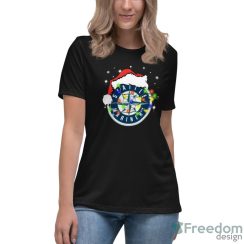 Santa Hat Seattle Mariners Light Christmas Shirt - Women's Relaxed Short Sleeve Jersey Tee