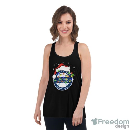 Santa Hat Tampa Bay Rays Light Christmas Shirt - Women's Flowy Racerback Tank