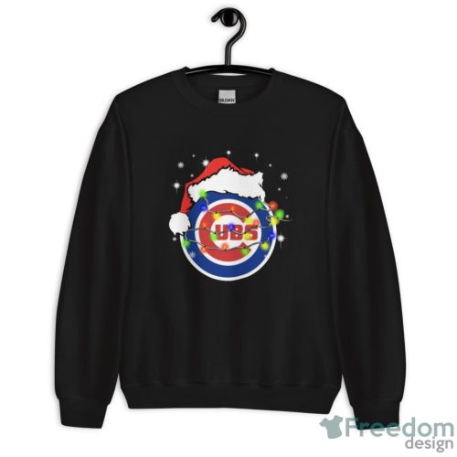 Santa Hat Texas Chicago Cubs Christmas Shirt - Unisex Crewneck Sweatshirt