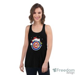 Santa Hat Texas Chicago Cubs Christmas Shirt - Women's Flowy Racerback Tank