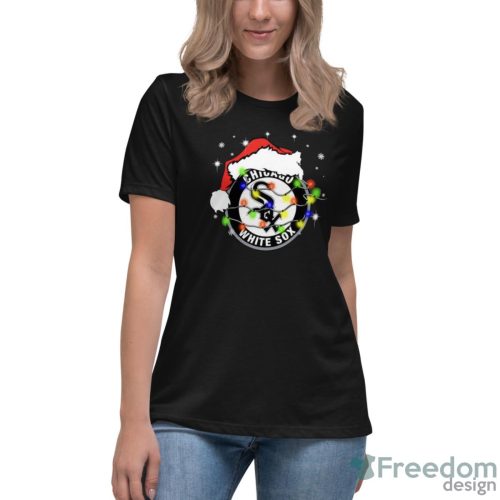 Santa Hat Texas Chicago White Sox Christmas Shirt - Women's Relaxed Short Sleeve Jersey Tee