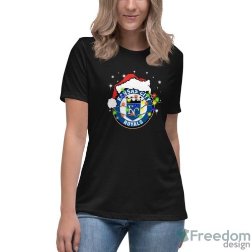 Santa Hat Texas Kansas City Royals Christmas Shirt - Women's Relaxed Short Sleeve Jersey Tee