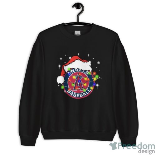 Santa Hat Texas Los Angeles Angels Christmas Shirt - Unisex Crewneck Sweatshirt