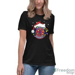 Santa Hat Texas Los Angeles Angels Christmas Shirt - Women's Relaxed Short Sleeve Jersey Tee