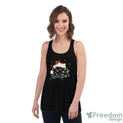 Santa Hat Texas Miami Marlins Christmas Shirt - Women's Flowy Racerback Tank