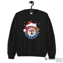 Santa Hat Texas Rangers Light Christmas Shirt - Unisex Crewneck Sweatshirt