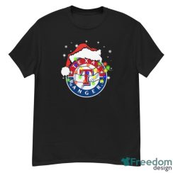 Santa Hat Texas Rangers Light Christmas Shirt Christmas Gift