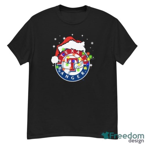 Santa Hat Texas Rangers Light Christmas Shirt Christmas Gift - G500 Men’s Classic T-Shirt