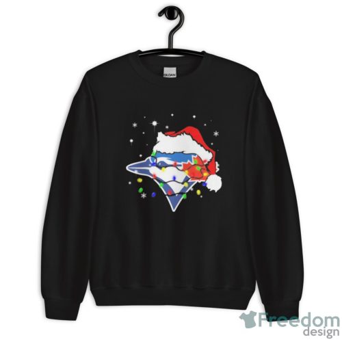 Santa Hat Toronto Blue Jays Logo Christmas Light Shirt - Unisex Crewneck Sweatshirt