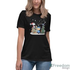 Santa Snoopy Peanuts Characters Tennessee Titans Christmas Shirt - Women's Relaxed Short Sleeve Jersey Tee