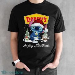 Santa Stitch Denny’s Merry Christmas Shirt - Black Unisex T-Shirt