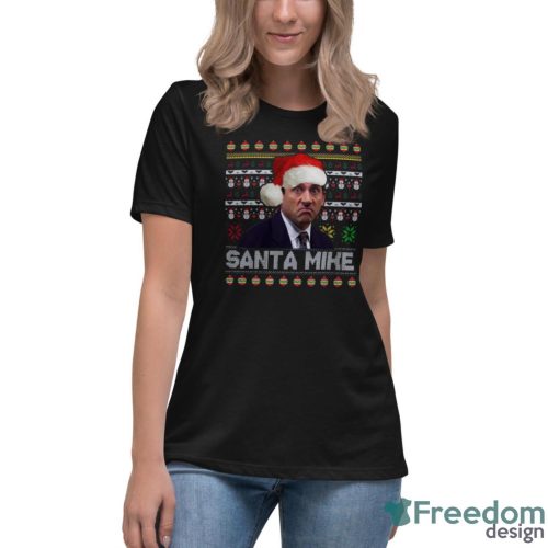 Santas Mike Christmas Movie T Shirt Christmas Gift, Michael Scott Office Shirt Christmas Gift - Women's Relaxed Short Sleeve Jersey Tee