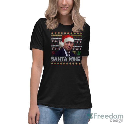 Santas Mike Christmas Movie T Shirt, Michael Scott Office Sweatshirt - Women's Relaxed Short Sleeve Jersey Tee