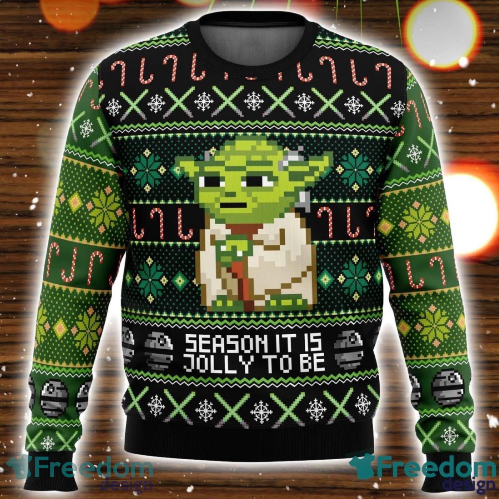 Boston Red Sox Cute Baby Yoda Star Wars 3D Ugly Christmas Sweater