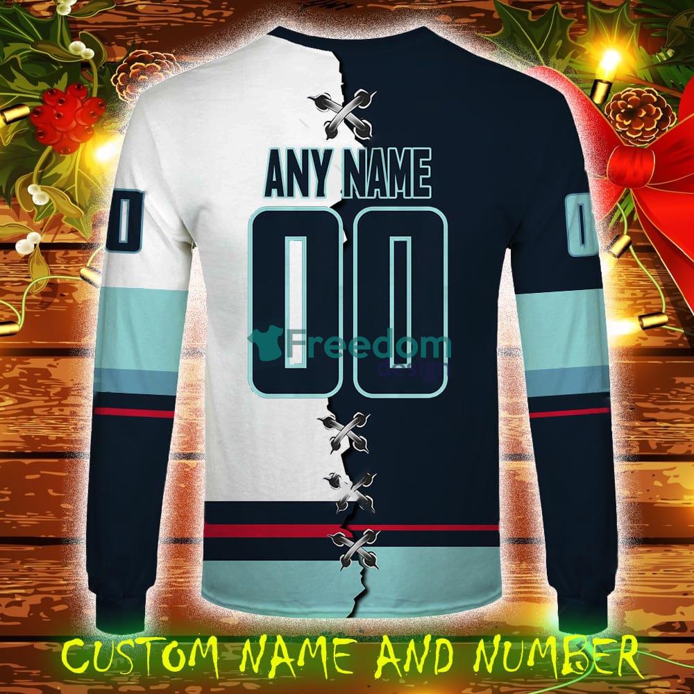 Seattle Kraken NHL Custom Number And Name 3D Sweatshirt For Fans AOP Christmas Gift Sweater image Seattle Kraken NHL Custom Number And Name 3D Sweatshirt For Fans AOP Christmas Gift Sweater - Seattle Kraken Personalized NHL 3D Sweatshirt Photo 4
