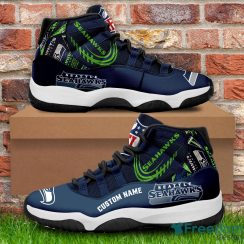 Seattle seahawks Custom Name NFL Air Jordan 11 Shoes Men And Women Sneakers