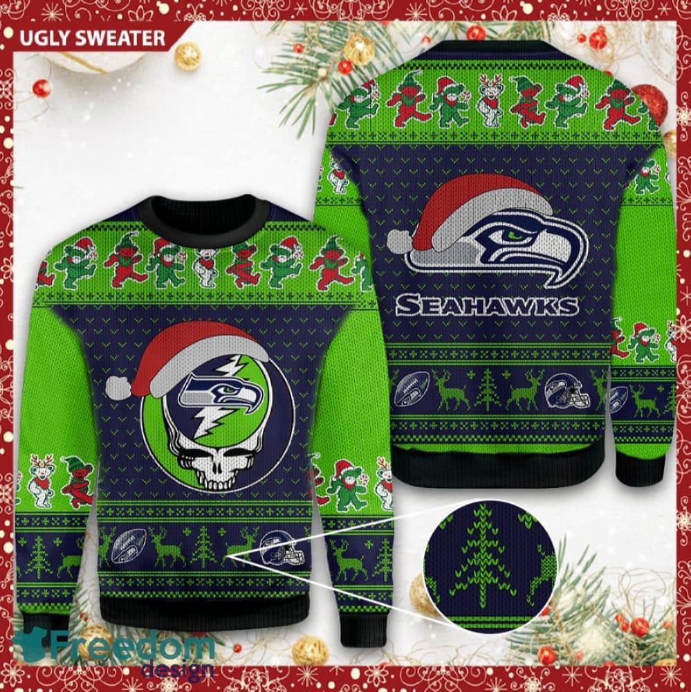 Seattle Seahawks Christmas Big Reindeer Pattern Christmas Gift 3D