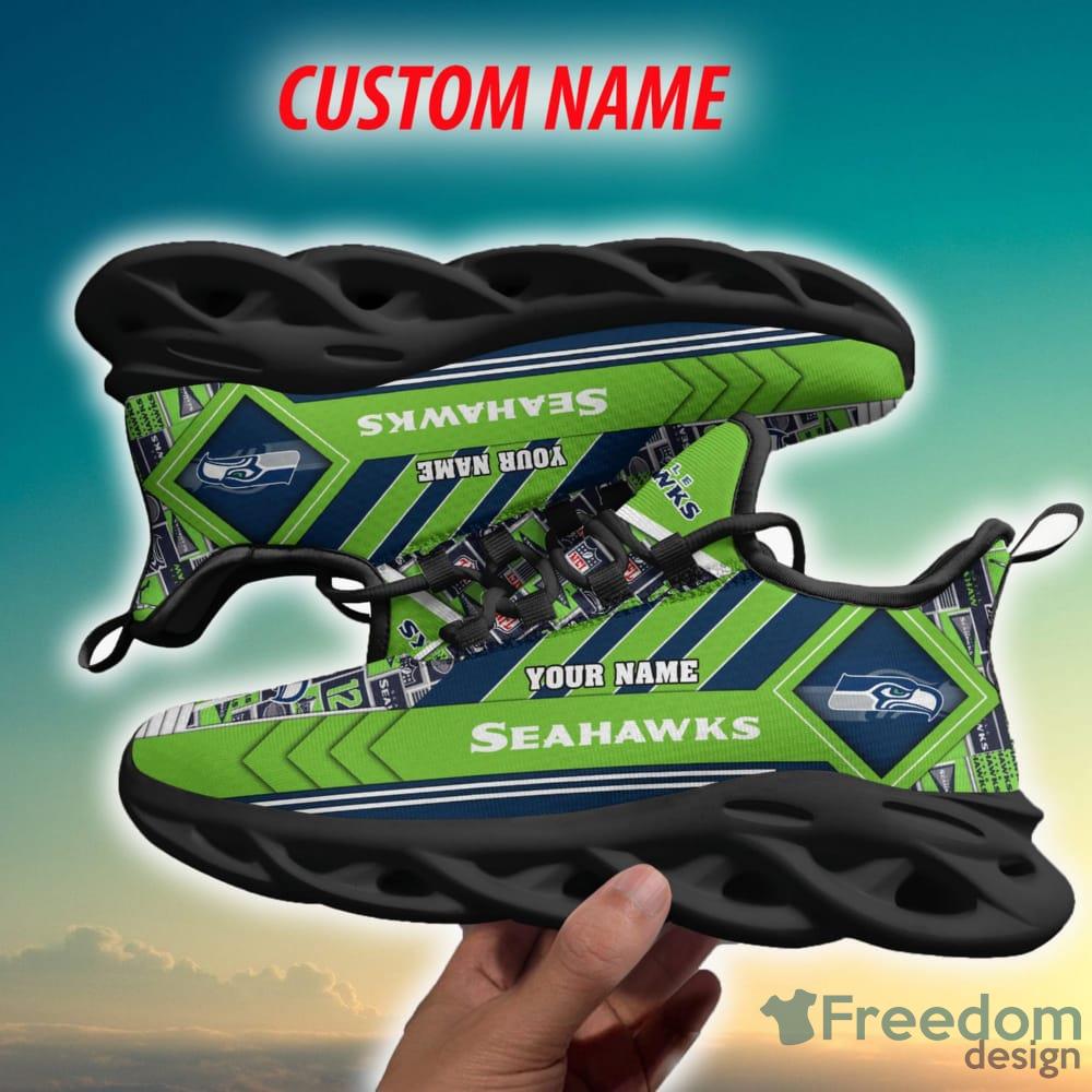 Seattle Seahawks Personalized Name NFL Max Soul Shoes Men And Women For Fans