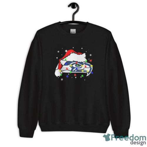 Seattle Seahawks Santa Hat Christmas Light Shirt Christmas Gift - Unisex Crewneck Sweatshirt