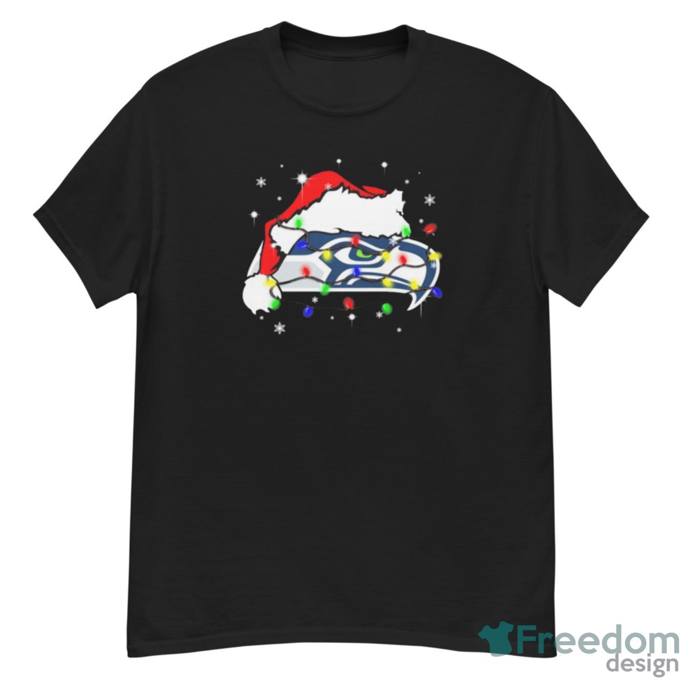 Seattle Seahawks Santa Hat Christmas Light Shirt - Freedomdesign