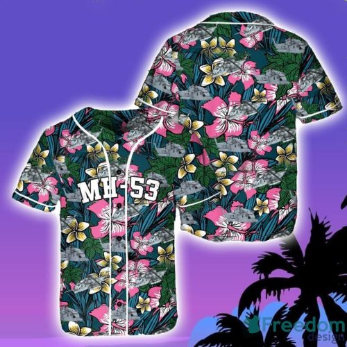 Sikorsky MH-53 Pave Low Air Force Tropical Flower Baseball Jersey Shirt Sport Gift For Men And Women - BBTT1007BC10 Sikorsky MH-53 Pave Low Air Force Baseball Jersey