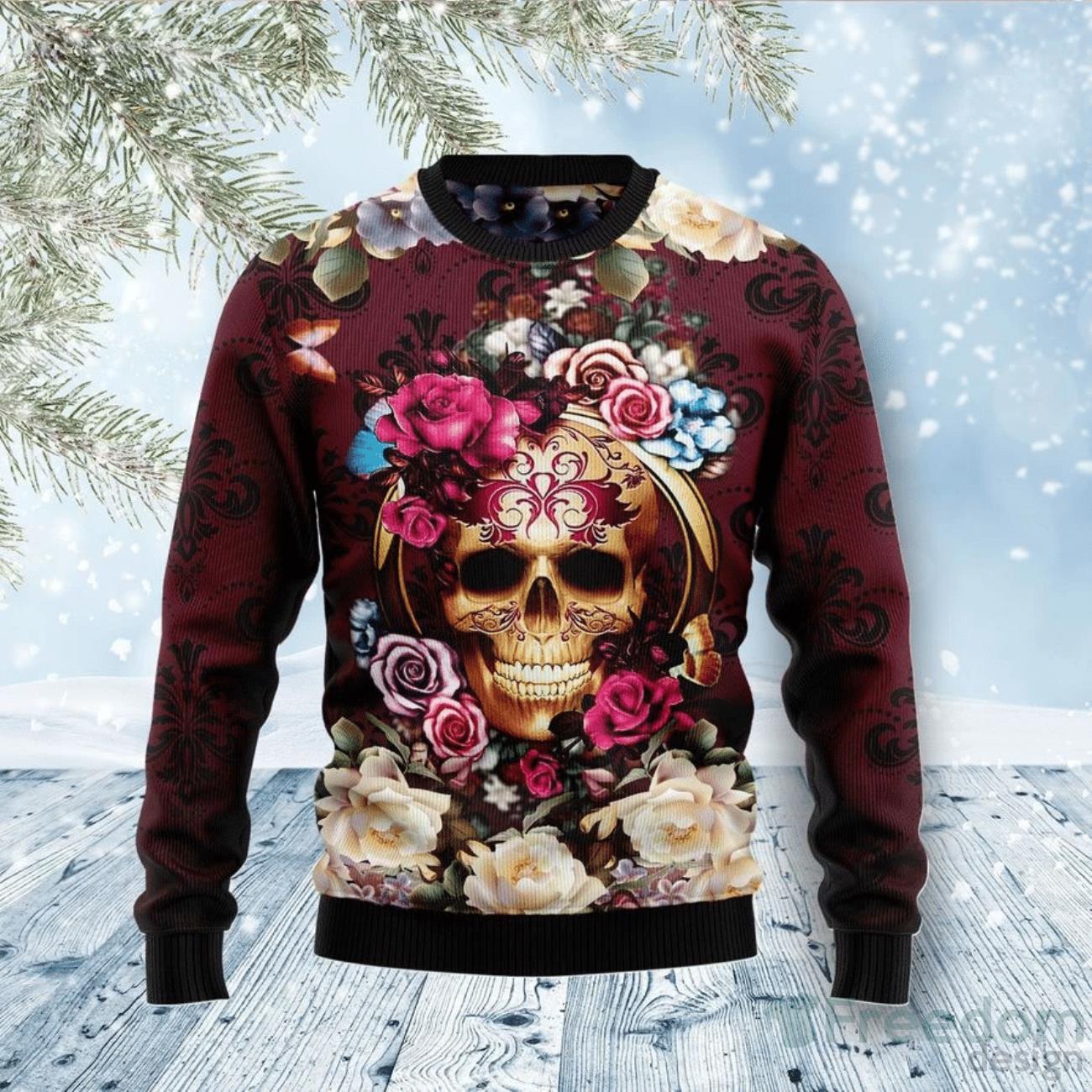 Tampa Bay Buccaneers Fans Skull Ensemble Ugly Christmas Sweater -  Freedomdesign