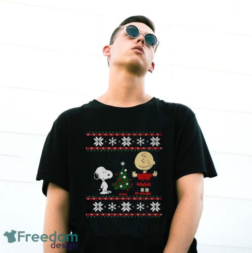 Snoopy And Charlie Brown Christmas Tree Ugly Christmas Shirt - G500 Gildan T-Shirt