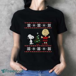 Snoopy And Charlie Brown Christmas Tree Ugly Christmas Shirt - Ladies T-Shirt