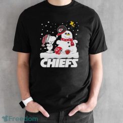 Snoopy And Snow Kansas City Chiefs Shirt - Black Unisex T-Shirt