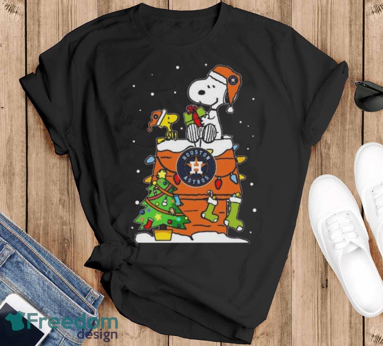 Houston Astros Snoopy And Woodstock Christmas Shirt - EmprintsTOP