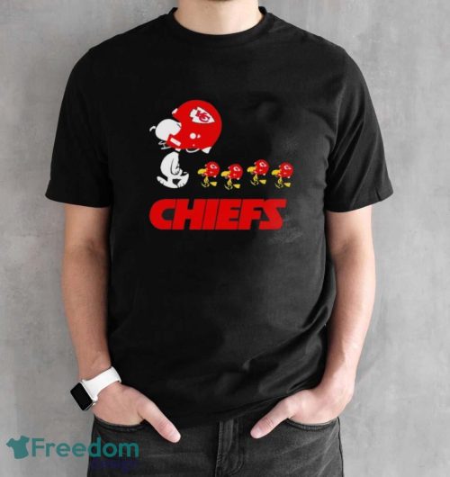 Snoopy And Woodstock Kansas City Chiefs Shirt - Black Unisex T-Shirt