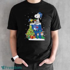 Snoopy And Woodstock New York Rangers Merry Christmas Shirt - Black Unisex T-Shirt