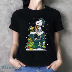 Snoopy And Woodstock San Jose Sharks Merry Christmas Shirt - Ladies T-Shirt