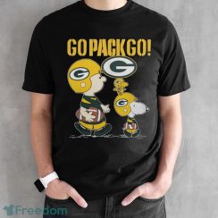 Snoopy Charlie Brown Go Pack Go Green Bay Packers Shirt - Black Unisex T-Shirt