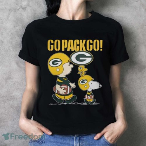 Snoopy Charlie Brown Go Pack Go Green Bay Packers Shirt - Ladies T-Shirt