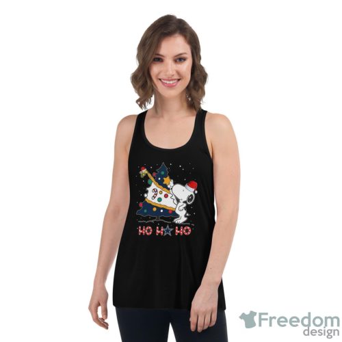 Snoopy Christmas Shirt, Dallas Cowboys NFL Christmas Tree - Women's Flowy Racerback Tank