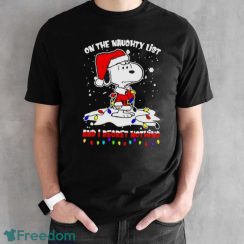 Snoopy On The Naughty List Merry Christmas Shirt - Black Unisex T-Shirt