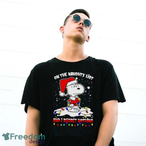 Snoopy On The Naughty List Merry Christmas Shirt - G500 Gildan T-Shirt