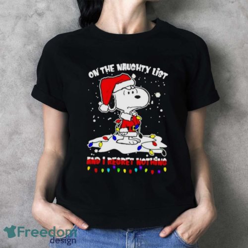 Snoopy On The Naughty List Merry Christmas Shirt - Ladies T-Shirt