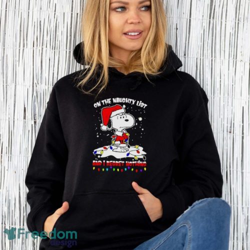 Snoopy On The Naughty List Merry Christmas Shirt - Unisex Hoodie