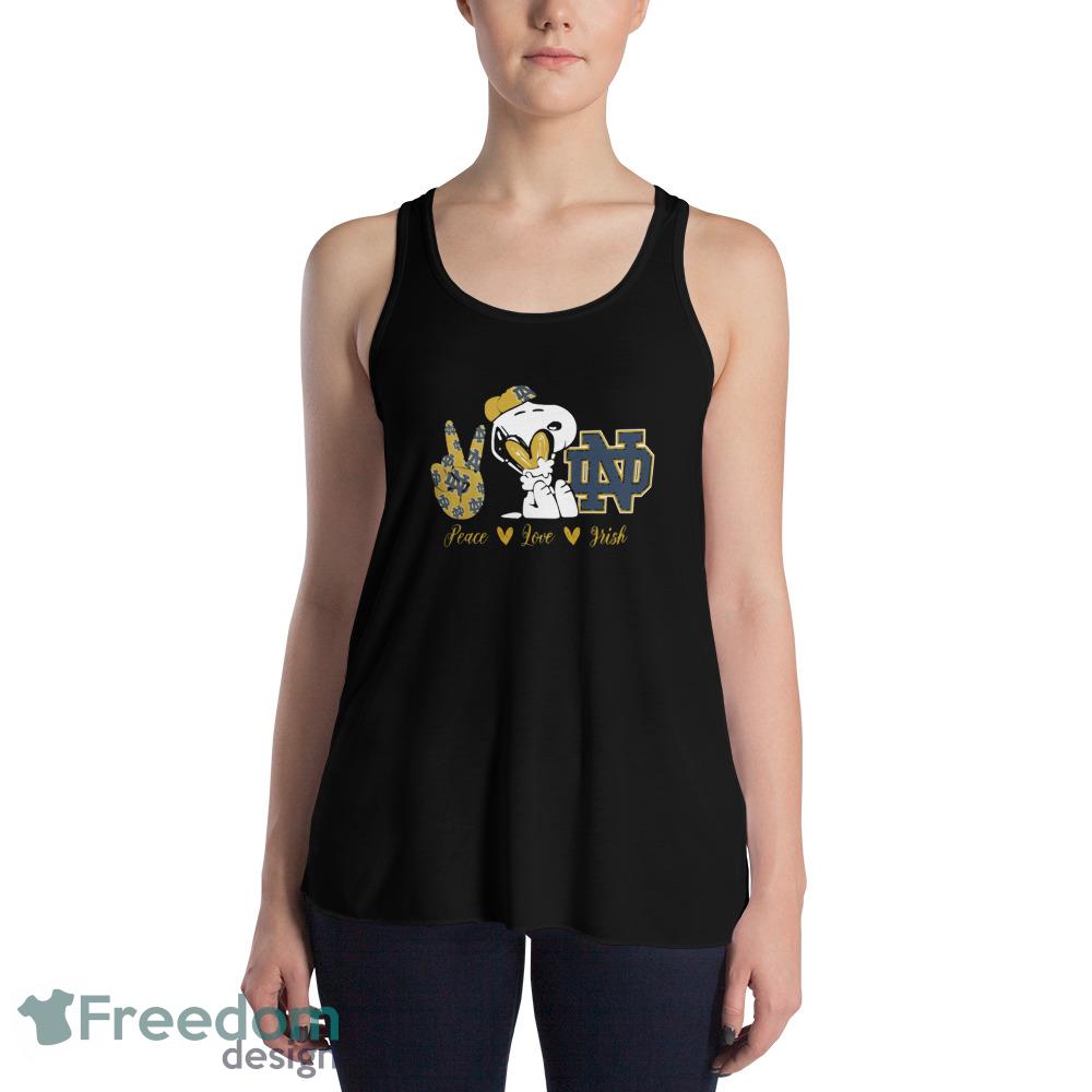 snoopy-peace-love-notre-dame-fighting-irish-t-shirt-christmas-sweatshirt-3.jpeg Snoopy Peace Love Notre Dame Fighting Irish T Shirt, Christmas Sweatshirt - 8800 Women's Flowy Racerback Tank