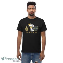 Snoopy Peace Love Notre Dame Fighting Irish T Shirt, Christmas Sweatshirt image Snoopy Peace Love Notre Dame Fighting Irish T Shirt, Christmas Sweatshirt - Men’s Classic Tee Gildan 5000
