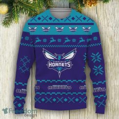 Snow Santa Pattern Logo Charlotte Hornets Christmas Tree Ugly Xmas Sweater AOP - Christmas Urly Sweater Snow Santa Pattern Logo Charlotte Hornets Christmas Tree Gifts Unisex For Fan, Hoodie, Sweatshirt-3D Sweatshirt_3