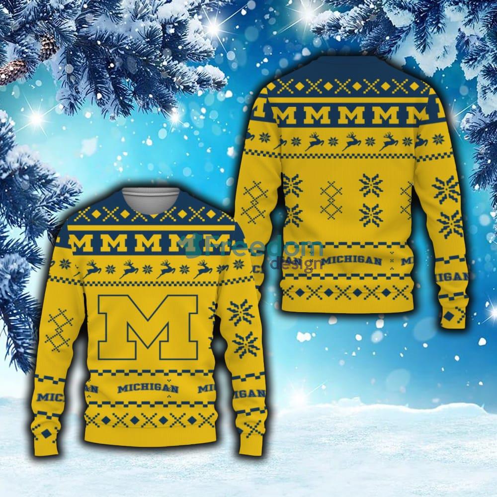 Snow Santa Pattern Logo Michigan Wolverines Tree Ugly Christmas Sweater New For Fans Gift Christmas image Snow Santa Pattern Logo Michigan Wolverines Tree Ugly Christmas Sweater New For Fans Gift Christmas - Snow Santa Pattern Logo Michigan Wolverines Tree Ugly Christmas Sweater New For Fans Gift Christmas